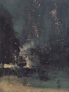 James Mcneill Whistler Noc-turne in Black and Gold:the Falling Rocket (mk43) oil on canvas
